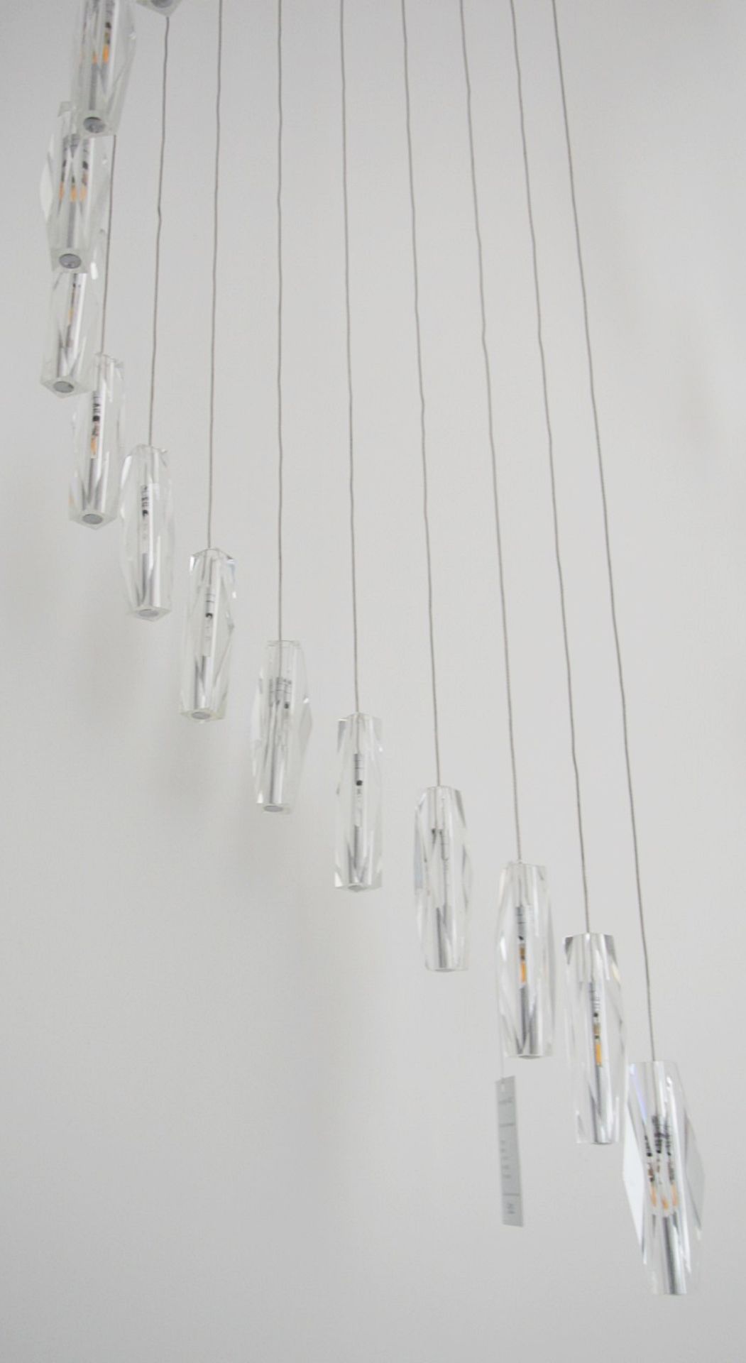 1 x Sculptured Ice Chrome 20 Light Dingle Dangle Pendant With Crystal Glass - RRP £792.00 - Image 6 of 6