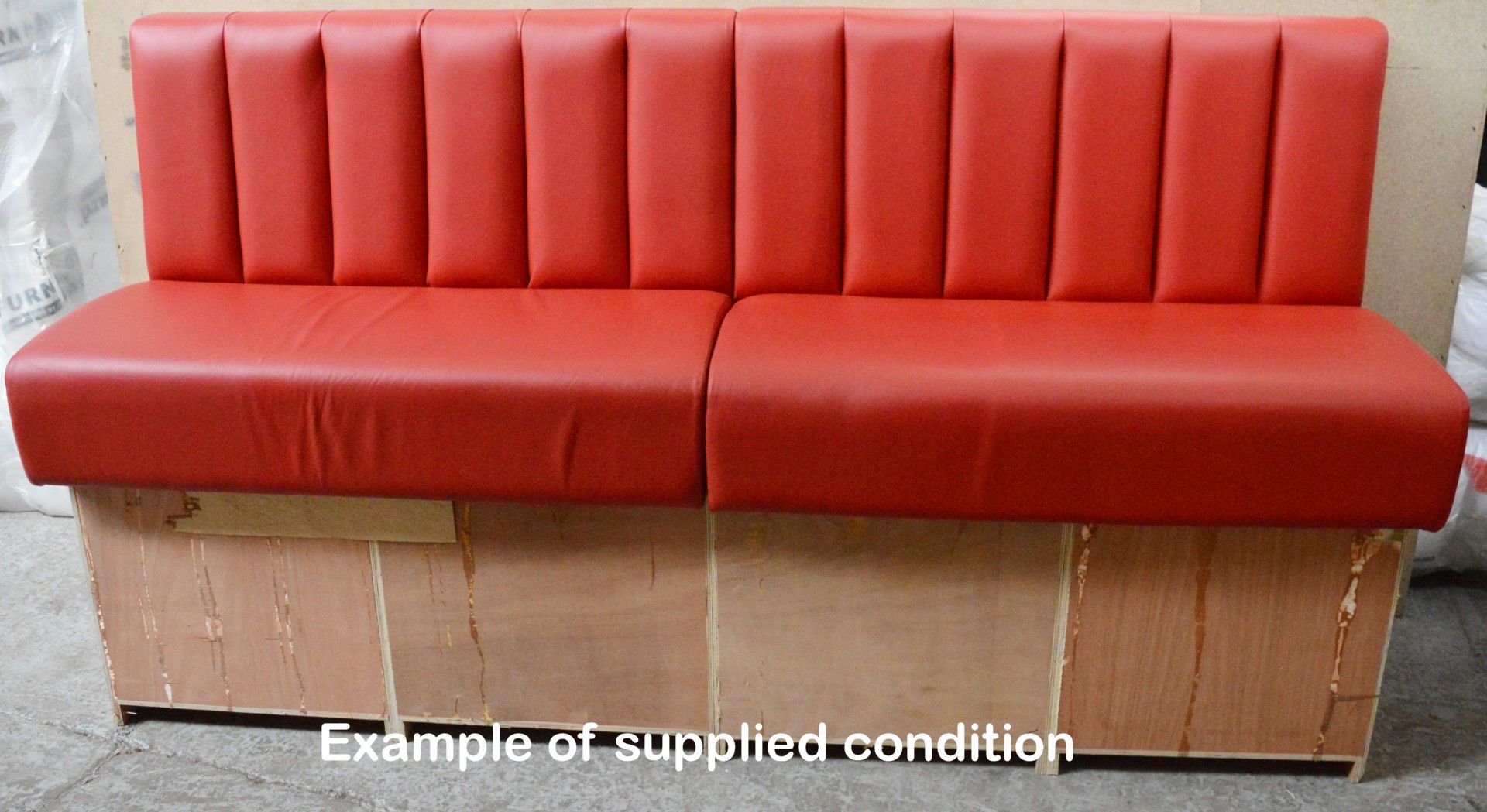 1 x Contemporary Seating Booth Upholstered In A Bright Red Leather - CL353 - Image 3 of 7