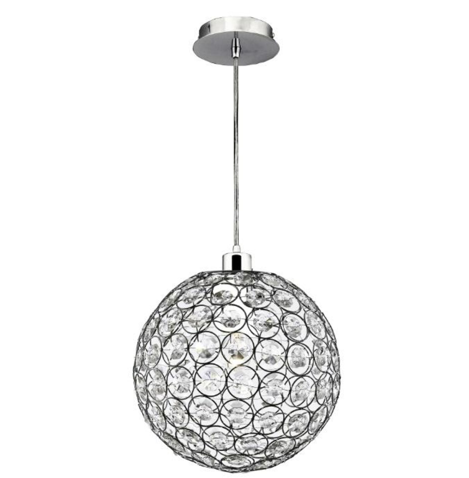 1 x Bellis II Chrome Pendant With Clear Acrylic Buttons - Ex Display Stock - CL323 - Ref: 4145CL/PAL