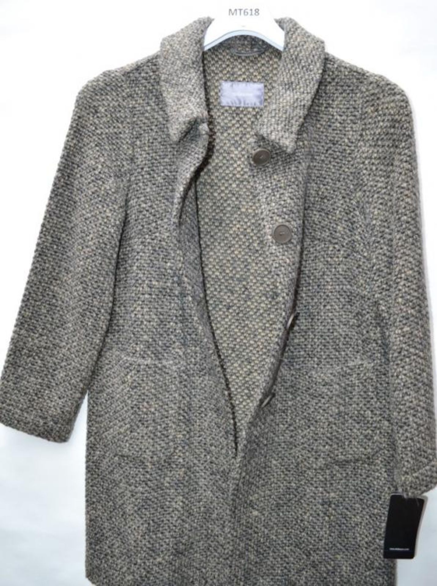 1 x Steilmann Womens Knitted Wool Blend Winter Coat - 87cm Long - Colour: Camel & Metallic Grey - UK - Image 4 of 4