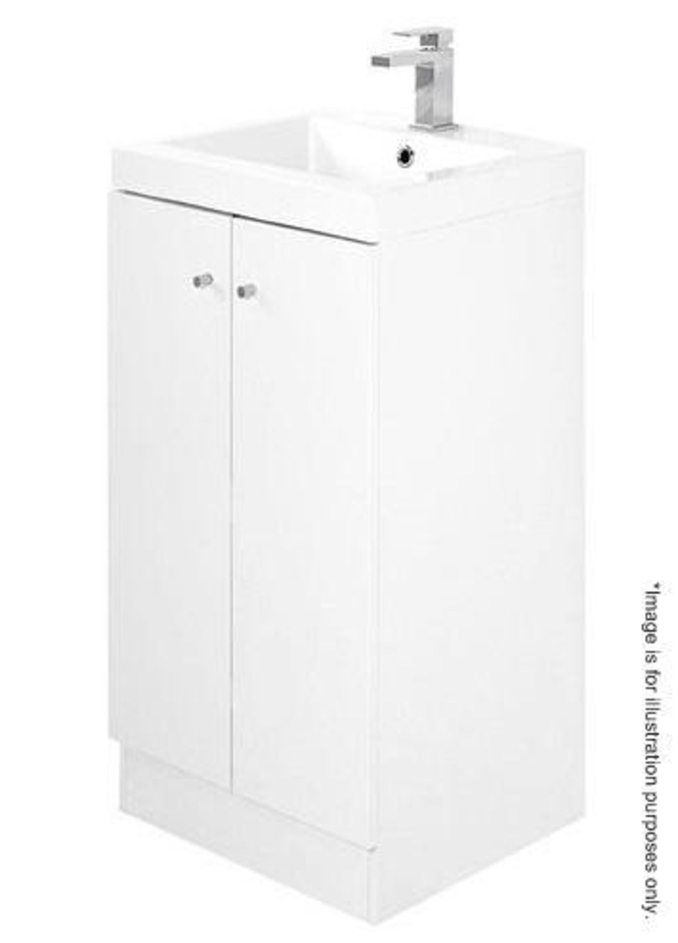10 x Alpine Duo 400 Floorstanding Vanity Units In Gloss White - Brand New Boxed Stock - Dimensions: - Image 3 of 3