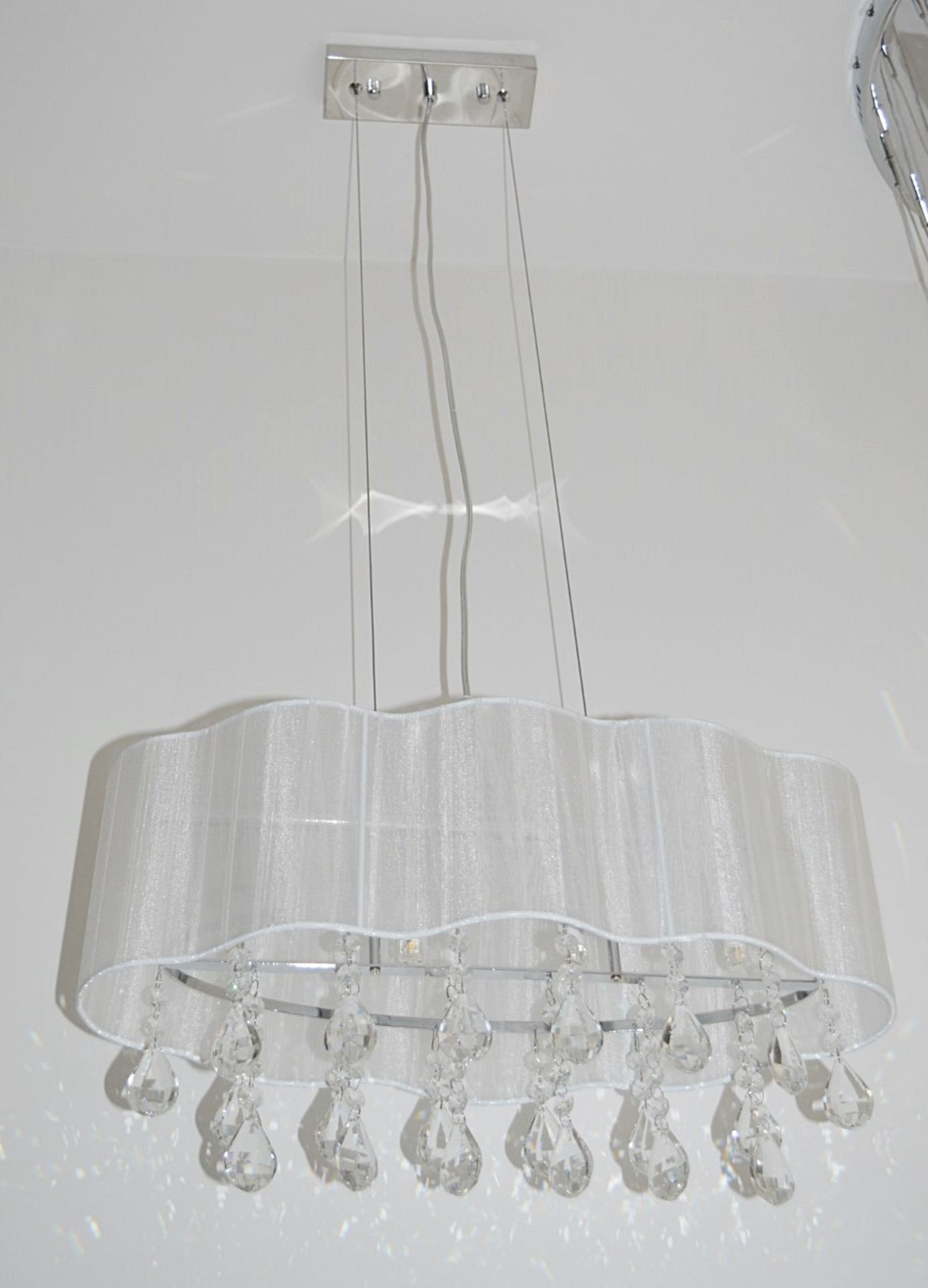 1 x Large Pleated 4-Light Ceiling Light With A Cream Voile Shade - RRP £147.84 - Image 2 of 3