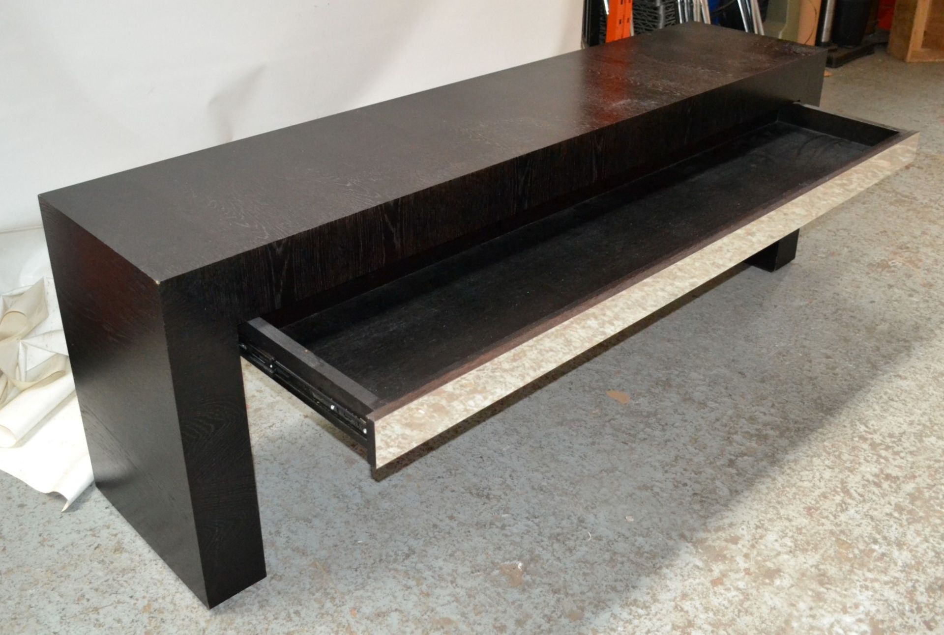 1 x Long Black Serving Table with Cutlery Drawer - CL314 - Location: Altrincham WA14 - *NO VAT On Ha - Image 3 of 14