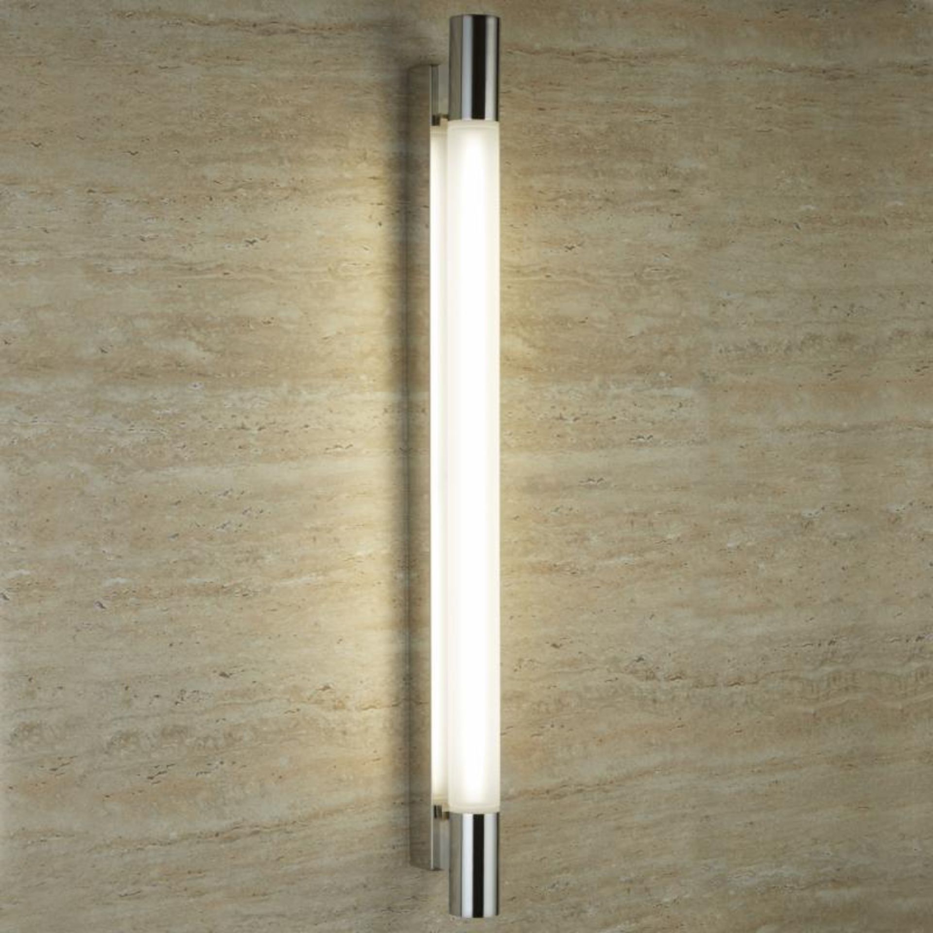 2 x Bathroom Wall Light With Chrome Finish and Frosted Glass Shade - T5 IP44 Rated - New Boxed Stock