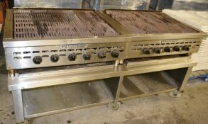 A Pair Of BAKERS PRIDE 6-Gas Radiant Chargrills With Storage Unit - City Centre Restaurant Closure -