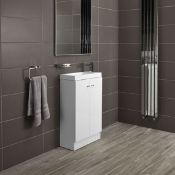 10 x Alpine Duo 495 Floor Standing Vanity Unit - Gloss White - Brand New Boxed Stock - Dimensions: