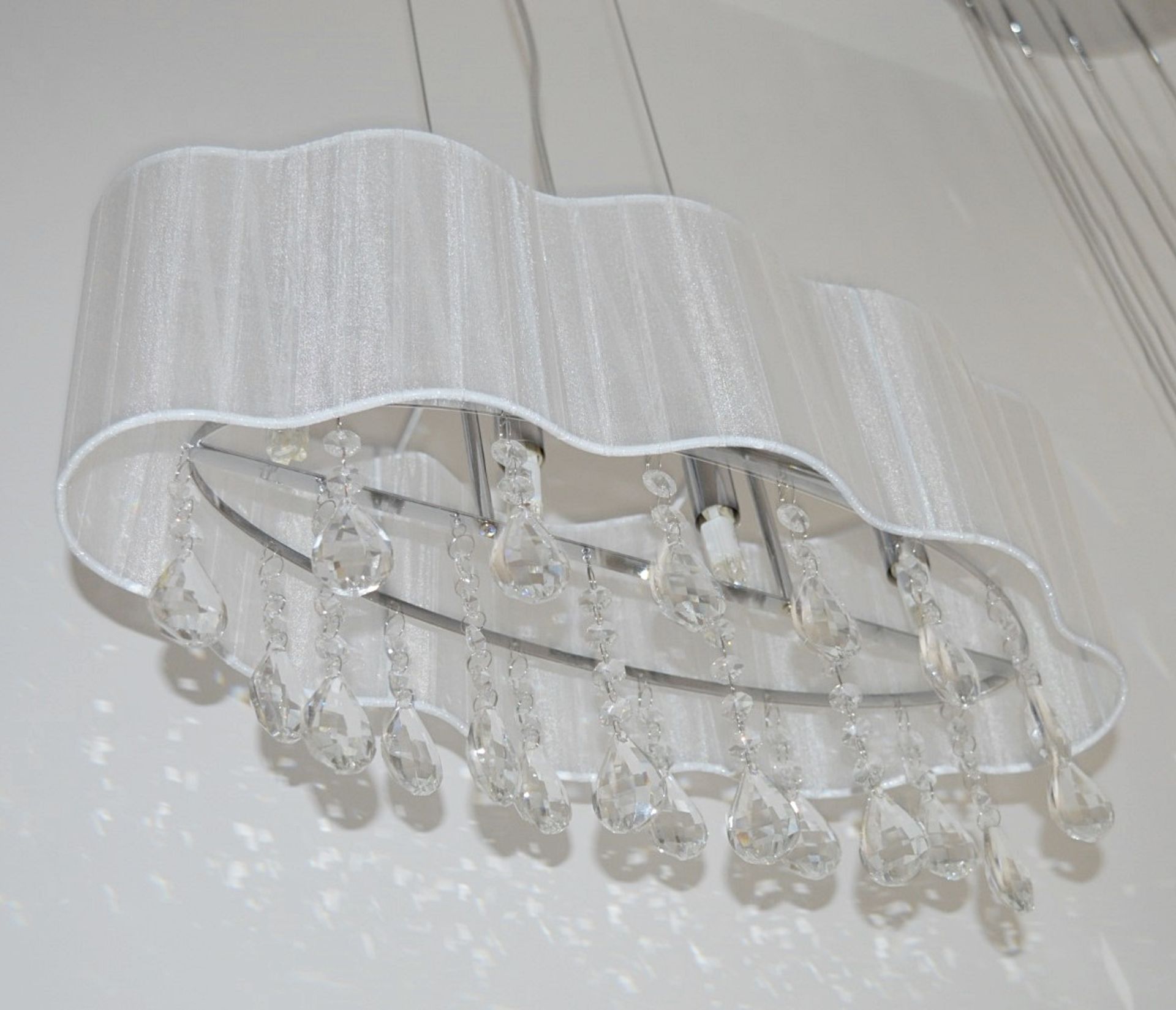 1 x Large Pleated 4-Light Ceiling Light With A Cream Voile Shade - RRP £147.84 - Image 3 of 3