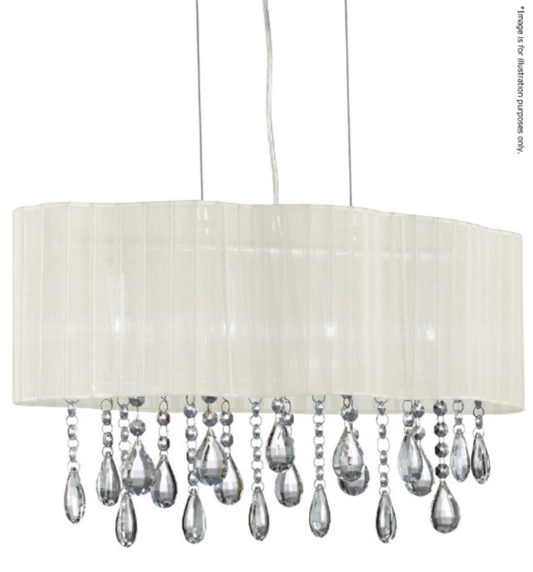 1 x Large Pleated 4-Light Ceiling Light With A Cream Voile Shade - RRP £147.84