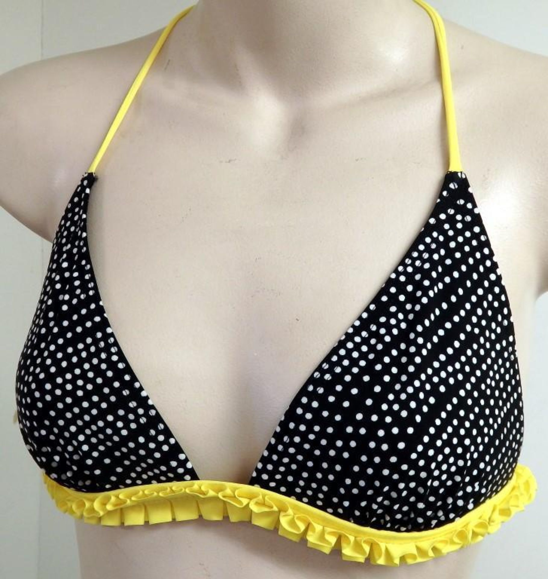 1 x Rasurel - Black Polka dot and Yellow Frill Gold Bikini - R21061 Touquet -Shorty - Size 2 - UK 32 - Image 2 of 9