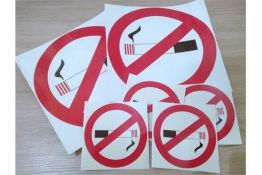 240 x No Smoking Sticker Signs - Includes 40 x Packs of 6 x Stickers - Small and Large Sizes Include