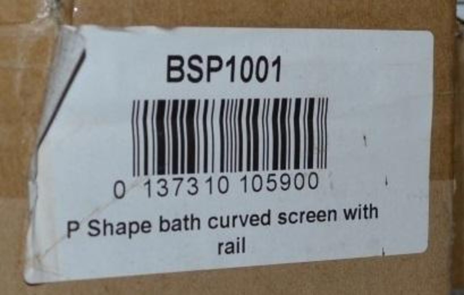 1 x Curved Bath Screen With Rail - BSP1001 - New / Unused Stock - Dimensions: 745 x 1480 x 6mm - CL2 - Image 2 of 2