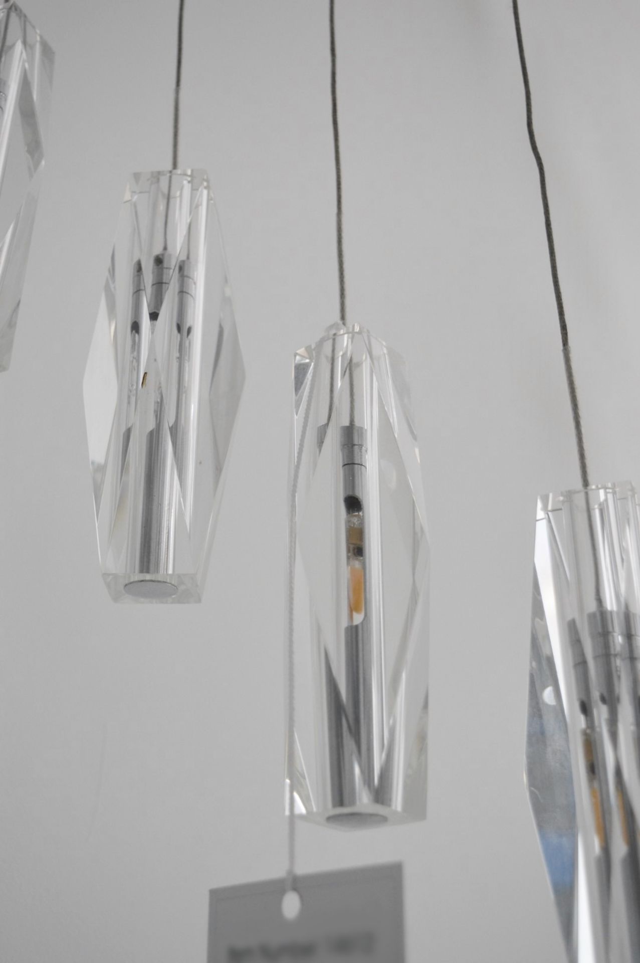 1 x Sculptured Ice Chrome 20 Light Dingle Dangle Pendant With Crystal Glass - RRP £792.00 - Image 3 of 6