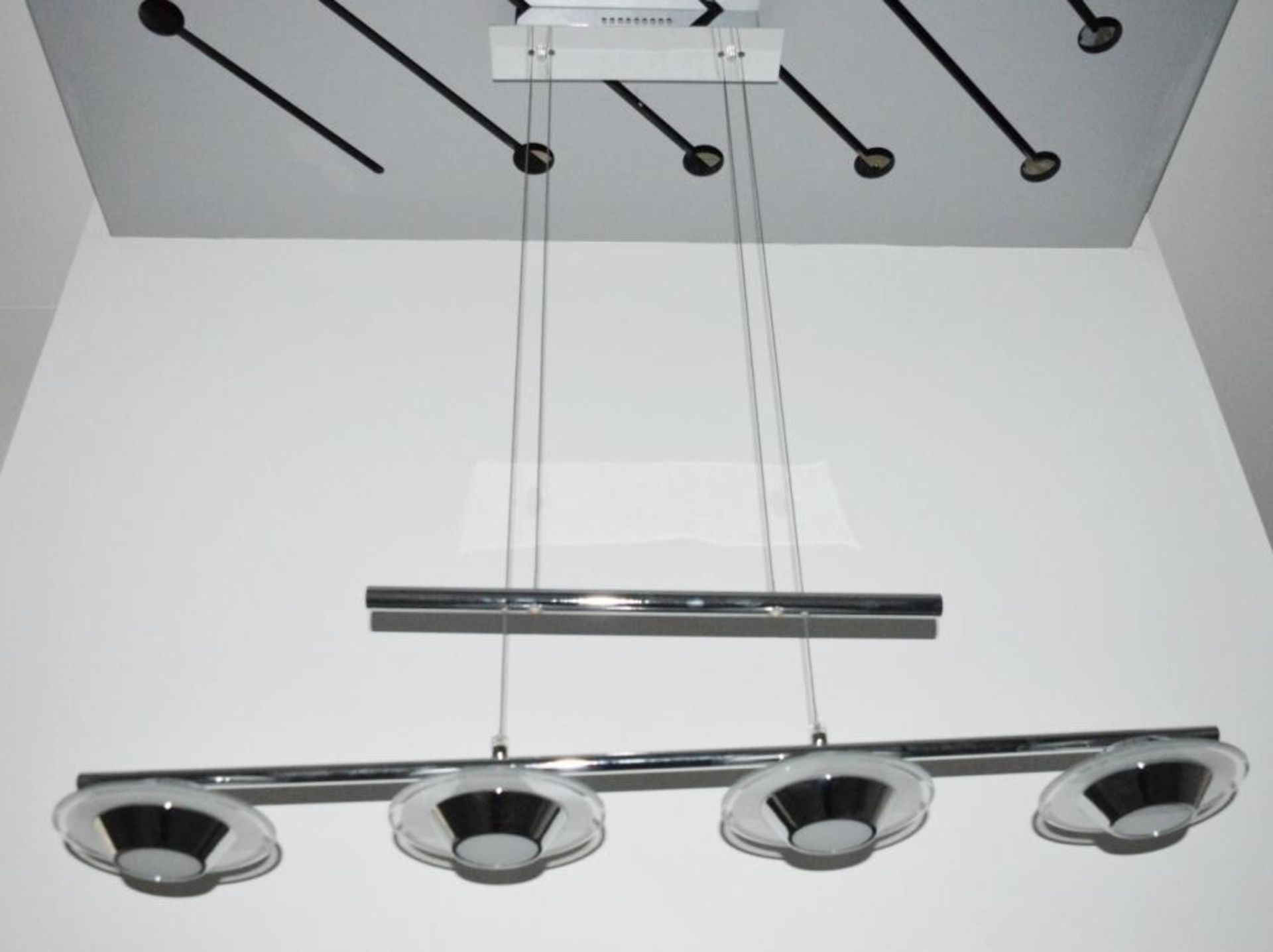 1 x Chrome 4 Led Yoyo Bar Light With Ufo Clear & Frosted Glass Shades - Ex Display Stock - CL298 - R - Image 5 of 5