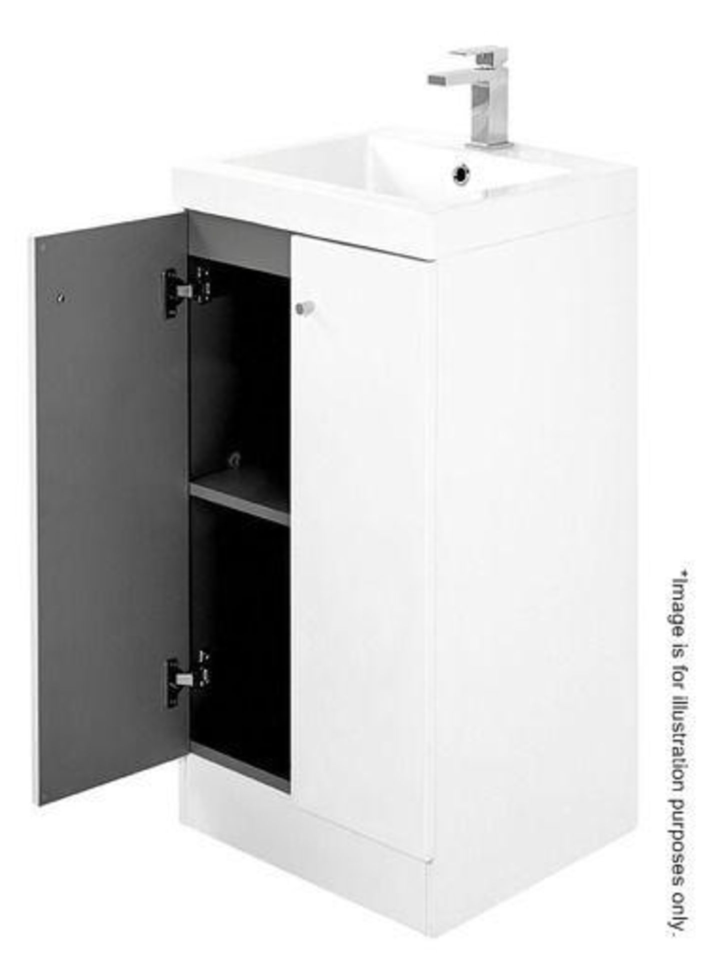 5 x Alpine Duo 400 Floorstanding Vanity Units In Gloss White - Brand New Boxed Stock - Dimensions: H