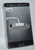 1 x Bath Store XL Techno Round Shower Head 180 Brass With Wall Arm - Modern Chrome Finish - Unused