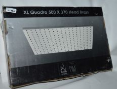 1 x Bath Store XL Quadro 500x370cm Rectangular Shower Head Brass With Ceiling Arm - Modern Chrome