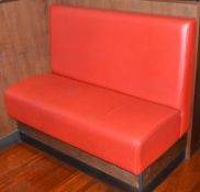 1 x Contemporary Seating Booth Upholstered In A Bright Red Leather - CL353