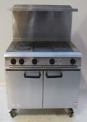 1 x Falcon Dominator Solid Top Electric Range Oven - Model E2101EU 4HP - Stainless Steel Range Oven