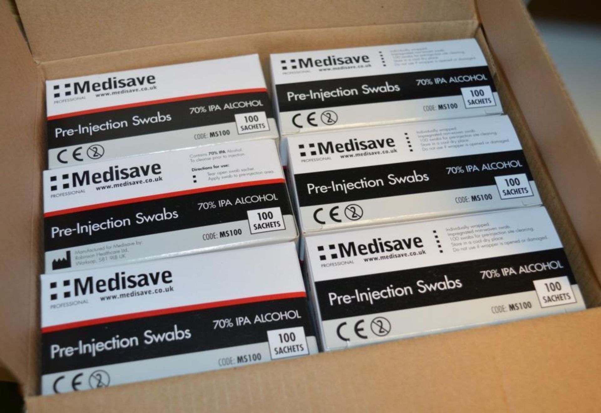1,200 x Medisave Professional Pre Injection Swabs - Includes 12 x Boxes of 100 - Expiry Date: - Image 3 of 3