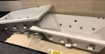 2 x Acrylic Bath With AquaSpa Whirlpool Jets - 1750x750mm - CL406 - Ref H210/209 - Ex Display