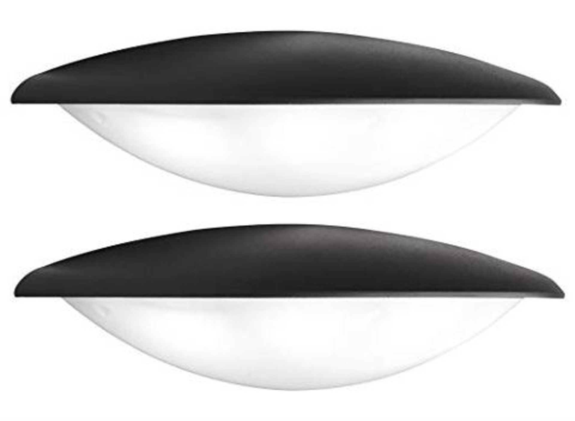 A Pair Of Outdoor LED Half Circle Wall Lights In Dark Grey - IP54 - New Boxed Stock - CL323 - Ref: 5