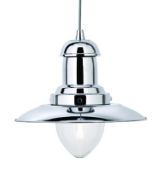 1 x Fisherman Chrome Ceiling Light With Clear Glass Shade - New Boxed Stock - CL323 - Ref: 4301CC H5