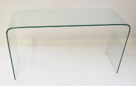 1 x Curved Glass Console / Hallway Table - Used, In Good Overall Condition *NO VAT ON HAMMER*