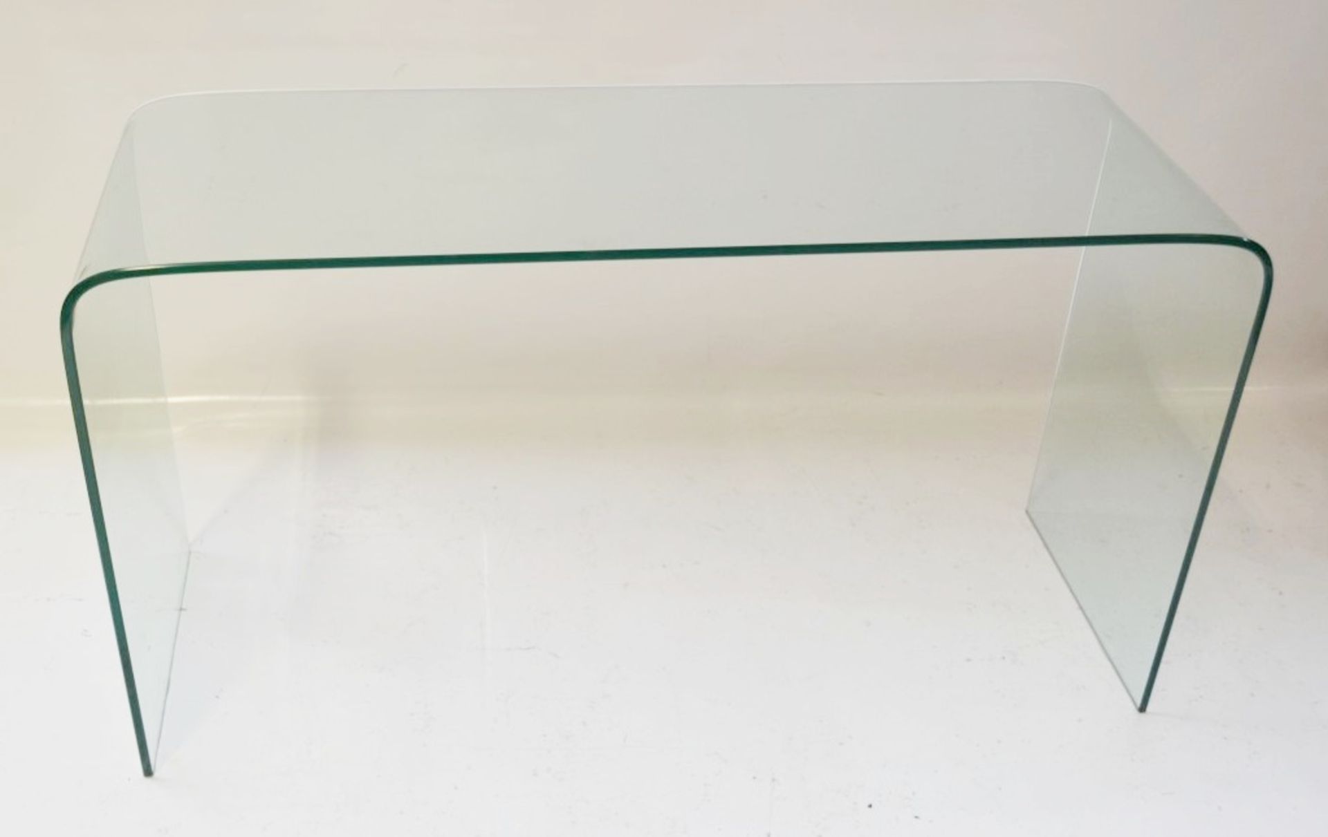 1 x Curved Glass Console / Hallway Table - Used, In Good Overall Condition *NO VAT ON HAMMER*