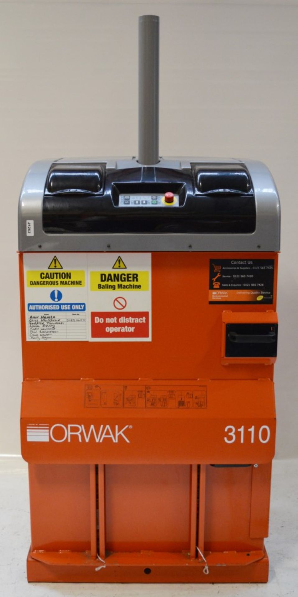 1 x Orwak 3110 Cardboard Waste Compactor Bailer - Reduce Your Waste Disposal Costs - CL282 - Keep