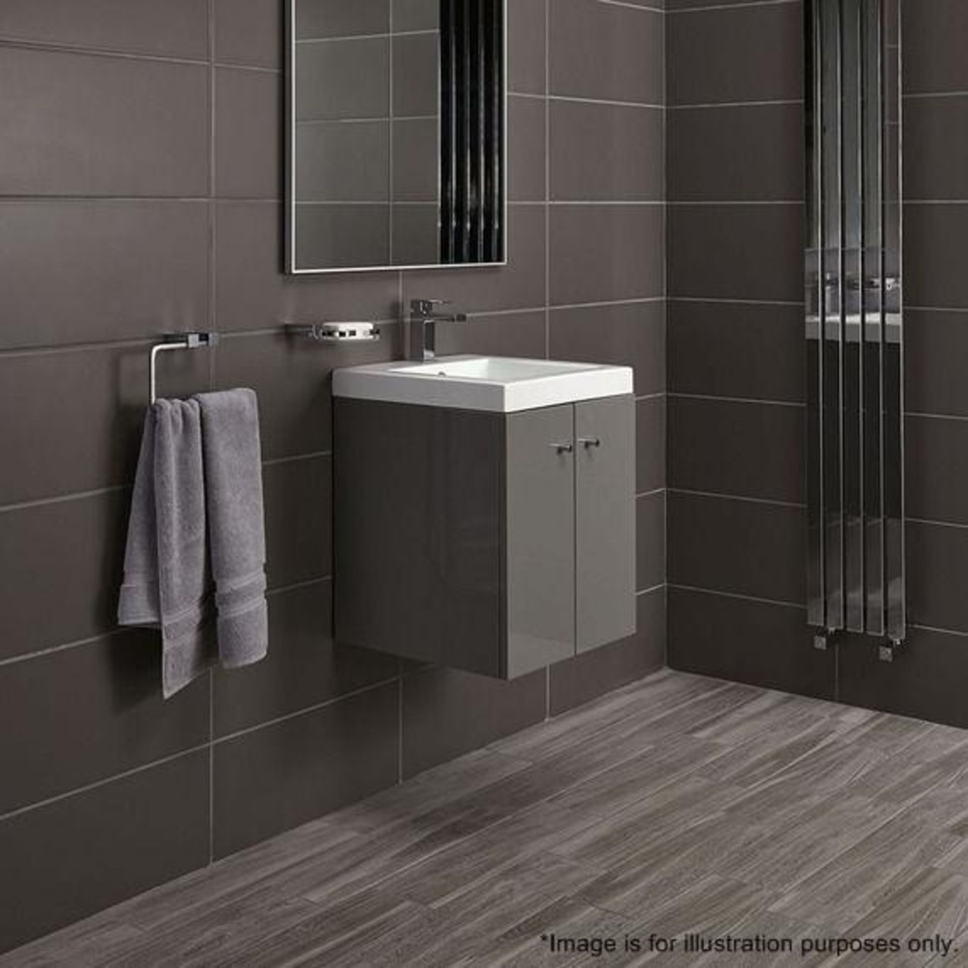 10 x Alpine Duo 400 Wall Hung Vanity Units In Gloss Grey - Brand New Boxed Stock - Dimensions: H49 x - Image 5 of 5