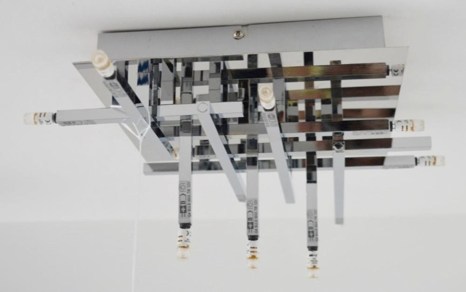 1 x Lattice Chrome 11-Light Flush Fitting with Criss Cross Pattern - Ex Display Stock - CL298 - Ref - Image 2 of 4