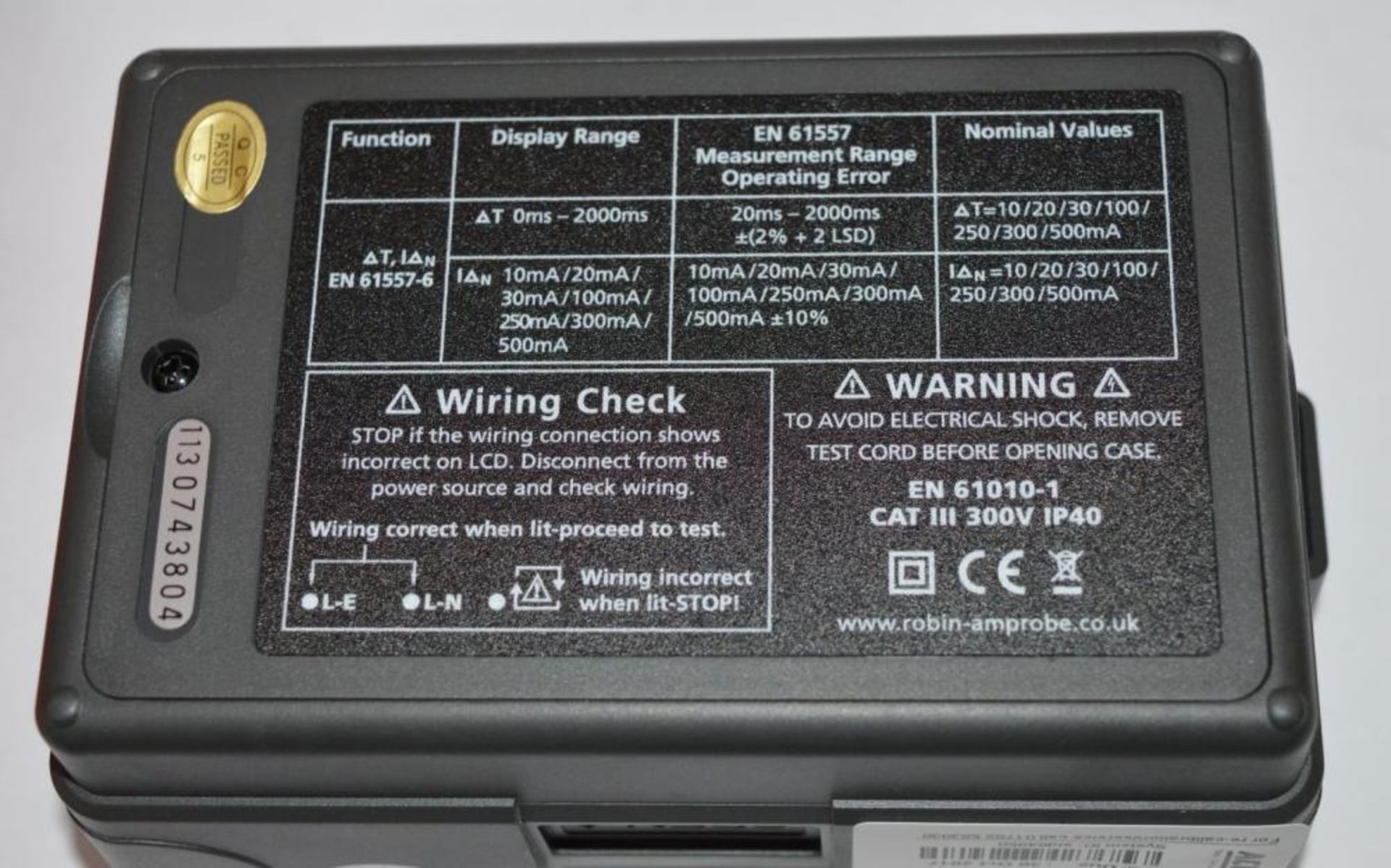 1 x Robin Amprobe Digital RCD Tester With Fast Trip - Model KMP7020 - Boxed With All Accessories - C - Image 6 of 12