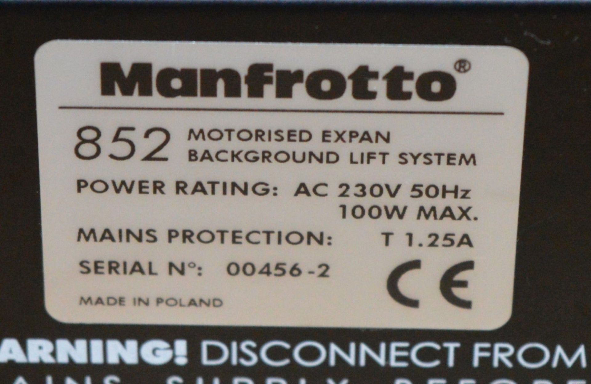 1 x Manfrotto 852 Motorised Expan Photography Background Lift System - Ideal for use in - Image 6 of 6