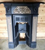 1 x Ornate Fire Surround Finished in Black and Gold - H100 x W75 cms - CL320 - Location: Herts WD23