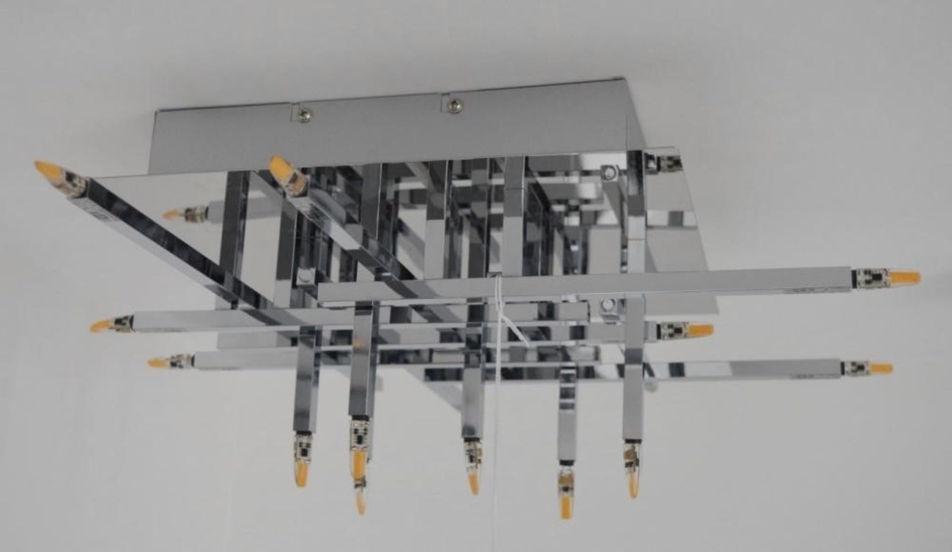 1 x LATTICE Chrome 16-Light Flush Fitting With Criss Cross Pattern - Ex Display Stock - CL298 - Ref: - Image 2 of 4