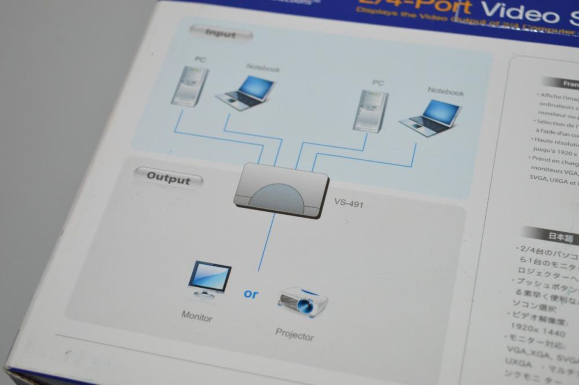 1 x Aten VanCryst 2/4 Port Video Switch - Displays the Video Output of 2/4 Computers on a Single - Image 3 of 5