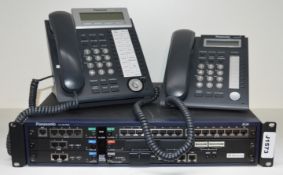 1 x Panasonic KX-NCP500 IP Telephone System With 3 Handsets - Removed From Office Environment -