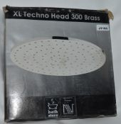 1 x Bath Store XL Techo Round Shower Head 300 Brass With Ceiling Arm - Modern Chrome Finish - Unused