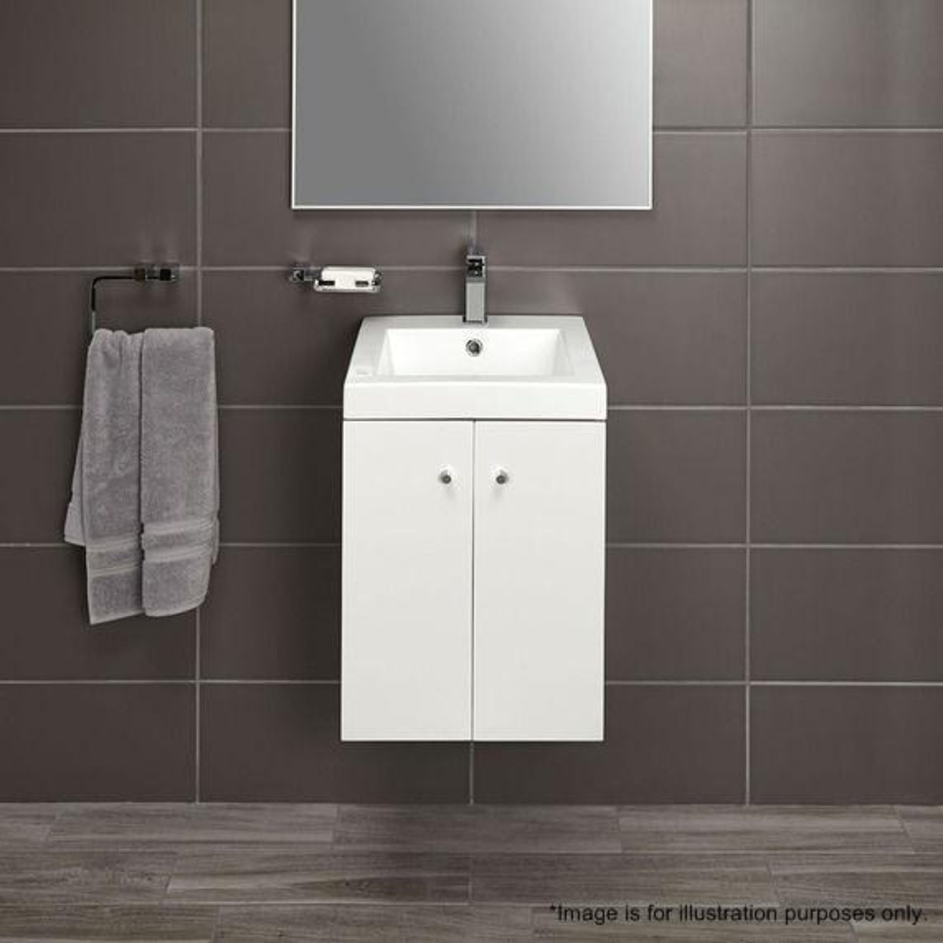 5 x Alpine Duo 400 Wall Hung Vanity Units In Gloss White - Brand New Boxed Stock - Dimensions: H49 x - Bild 3 aus 5