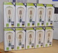 10 x EcoLed 6w E27 Warm White Light Bulbs - New Boxed Stock - CL323 - Ref: A1 - Location: Altrincham