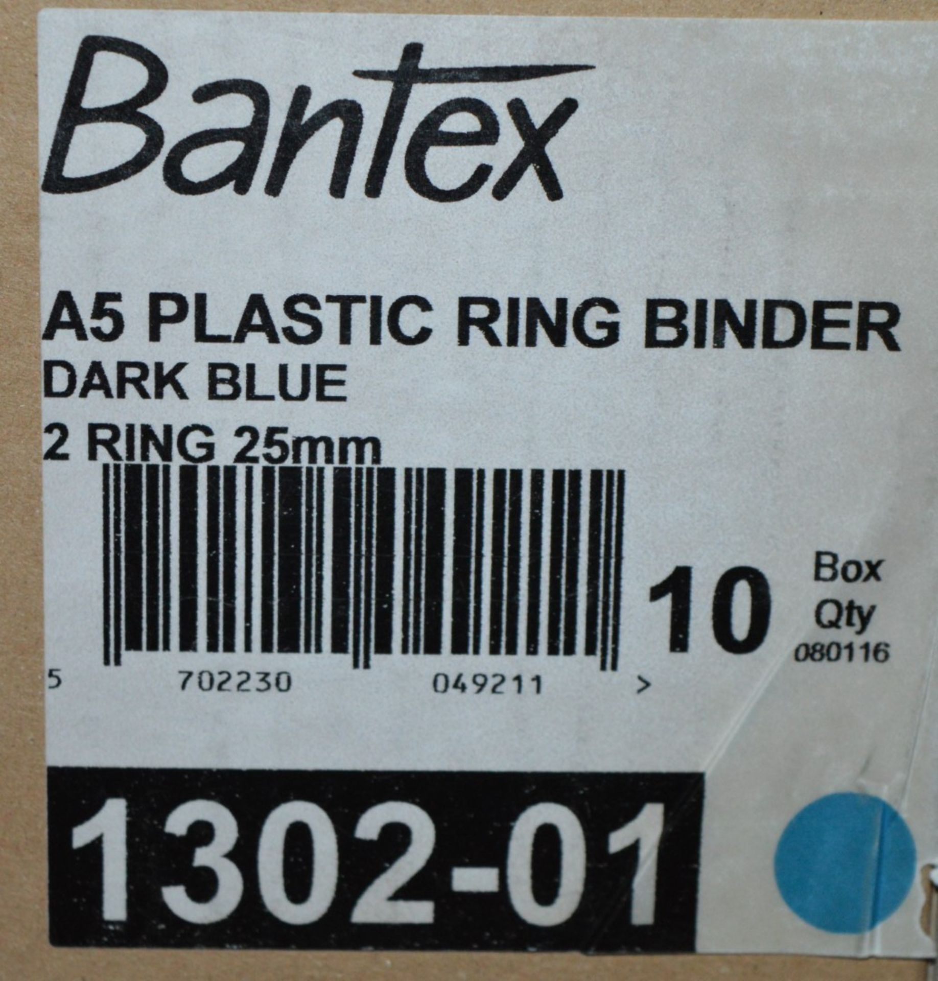 30 x Bantex A5 Plastic Ring Binders - Dark Blue, 2 Ring, 25mm - New Boxed Stock - CL011 - Ref 1302- - Image 3 of 4