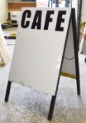 1 x Double Sided Advertisement Cafe A Board - Display Size 90 x 122 cms - Good Condition With Cafe D