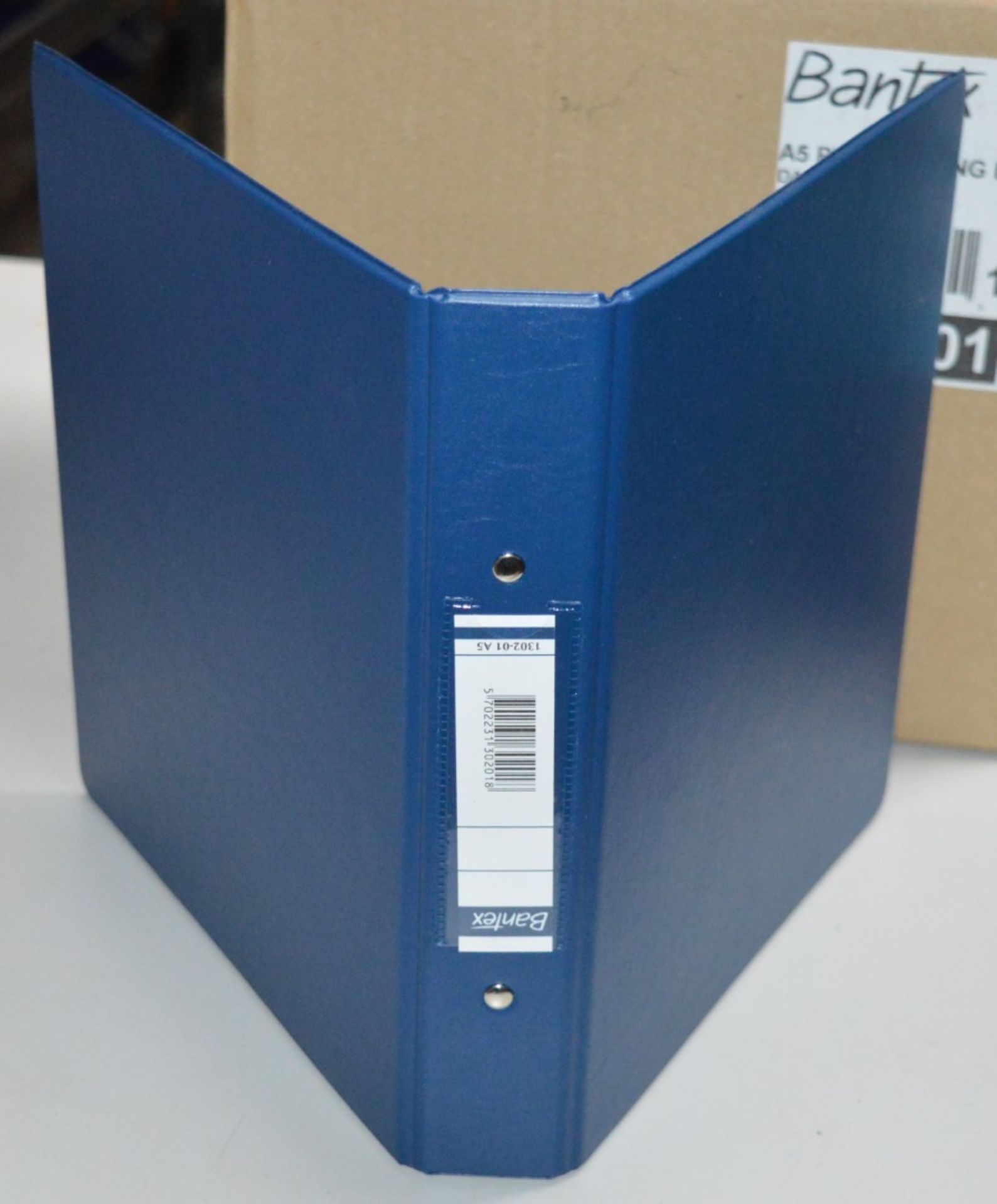 30 x Bantex A5 Plastic Ring Binders - Dark Blue, 2 Ring, 25mm - New Boxed Stock - CL011 - Ref 1302- - Image 4 of 4