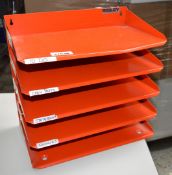 1 x Bisley Wall Mounted A4 Document Tray Sorter in Red - CL011 - Ref J1538 - Location: Altrincham