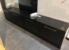 1 x Four Door Low Storage Cabinet in Black - CL406 - Location: Cheadle SK8