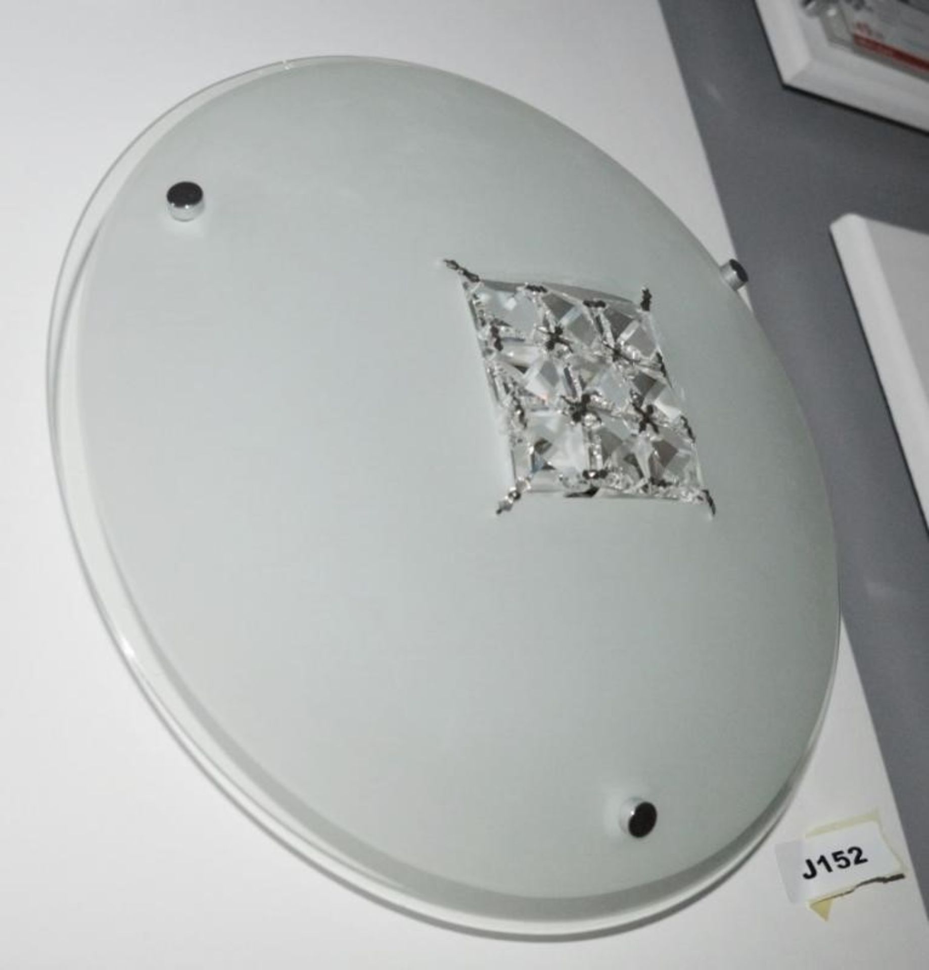 1 x Francesca Crystal Window Flush Ceiling Light - Ex Display Stock - CL298 - Ref: J152 - Location: - Image 3 of 3