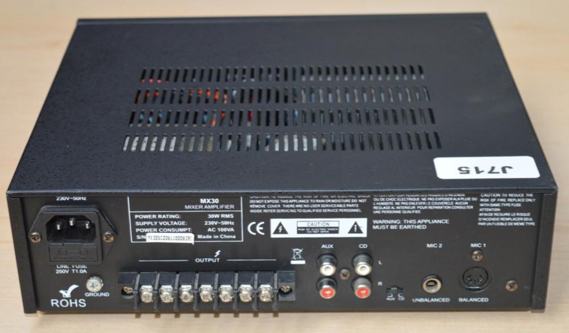 1 x MajorCom Mixer Amplifier - Model MX30 - CL285 - Ref J715 - Location: Altrincham WA14 - Bild 2 aus 2