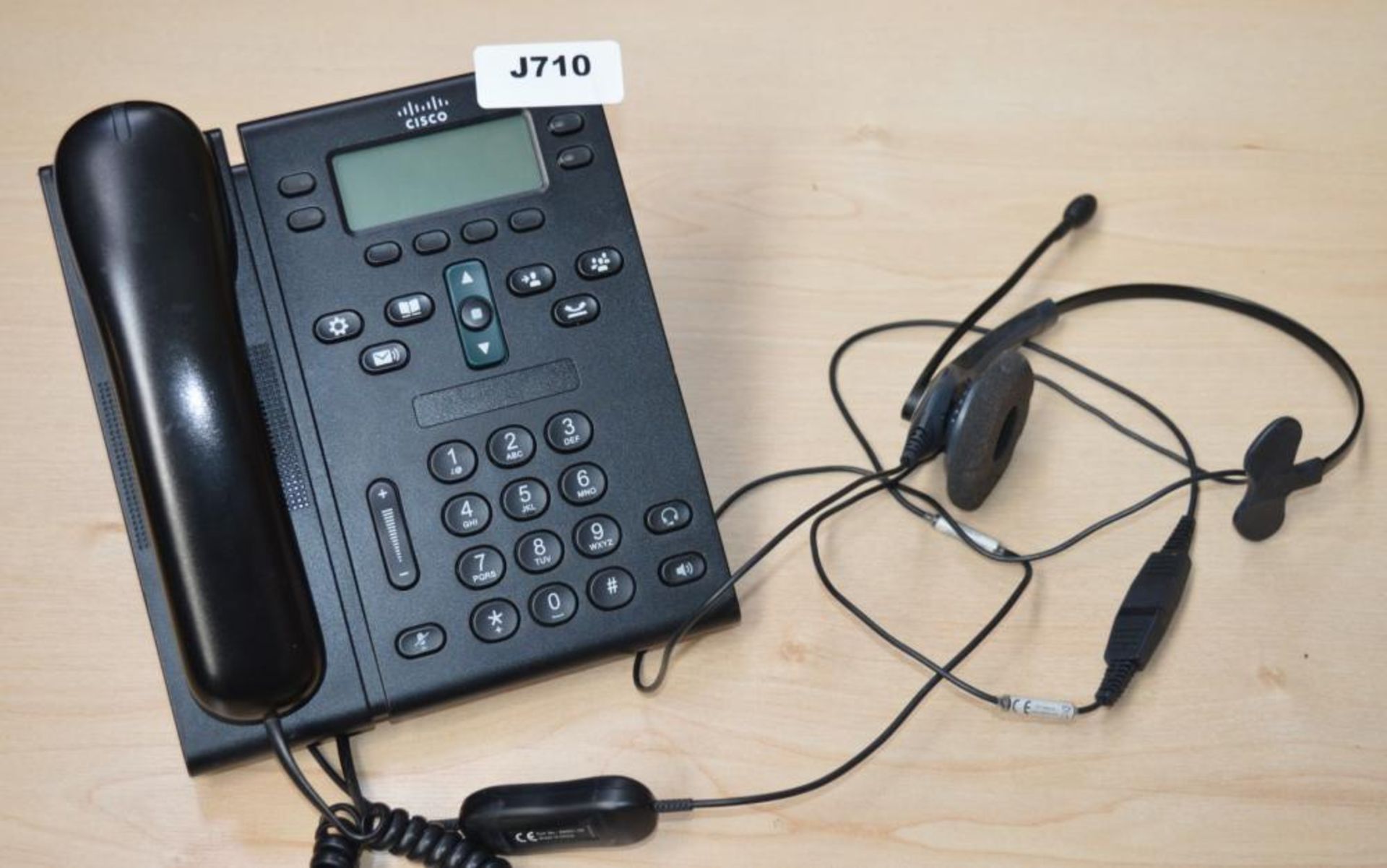 1 x Cisco CP-6941 Unified IP Phone Handset With Headset - From Working Office Environment Presented