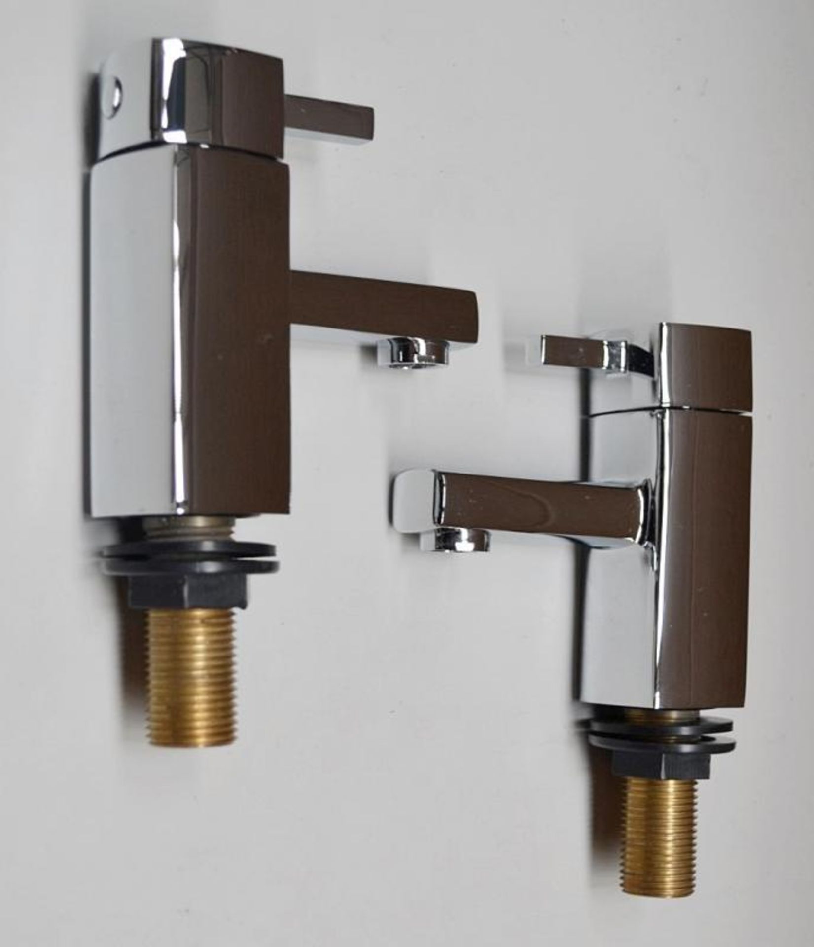 A Pair Of Osca Basin Taps - Solid Brass With A Chrome Plated Finish - Ref: M186 - CL190 - Unused Box - Bild 3 aus 3