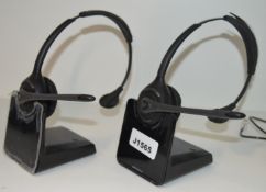 2 x Plantronics C052A Telephone Headsets With Accessories - CL011 - Ref J1565 - Location: Altrincham